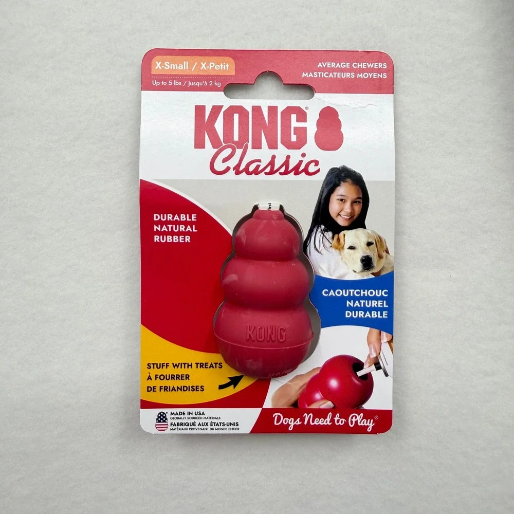KONG Classic Dog Toy X-Small Red Durable Natural Rubber Brand New